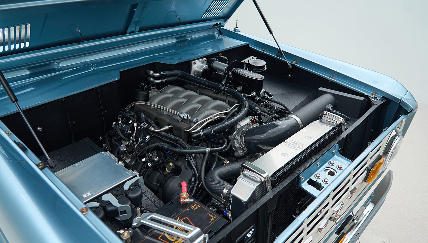 Classic Ford Bronco engine bay