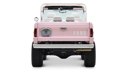 1966 Pink Classic Ford Bronco Coyote Series Roadster with White Leather Interior and Custom Pink Flooring