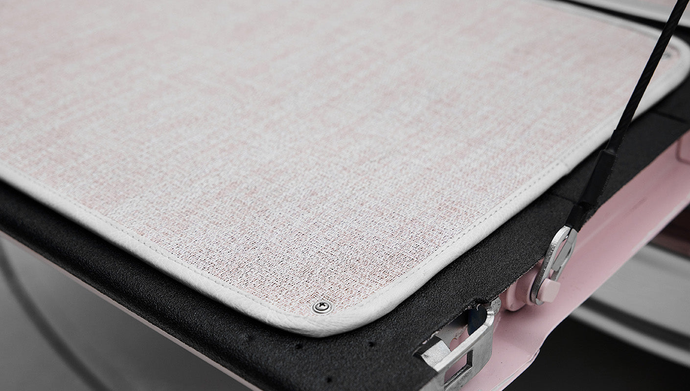1966 Pink Classic Ford Bronco Coyote Series Roadster with White Leather Interior and Custom Pink Flooring