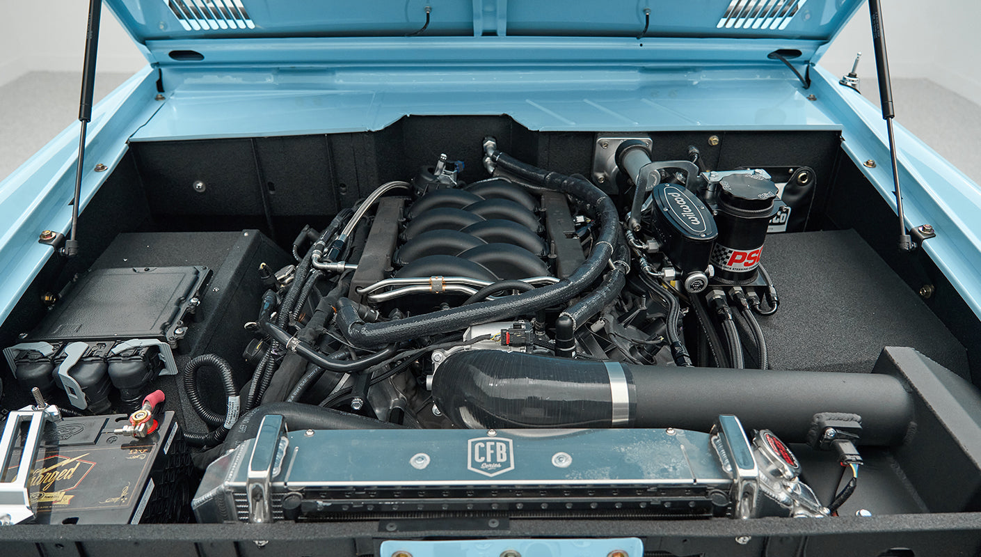 Classic Ford Bronco engine bay