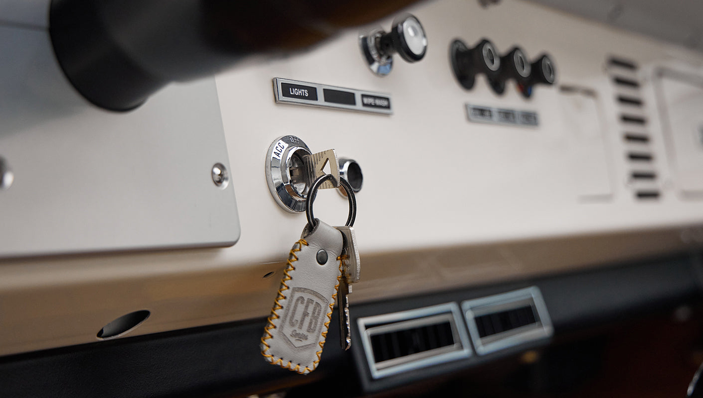 1973 brittany blue 302 series with gray leather keys