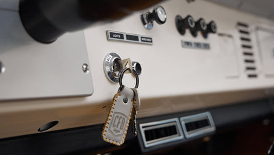 1973 brittany blue 302 series with gray leather keys