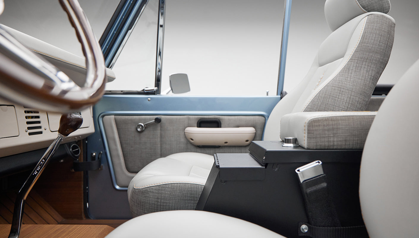 1973 brittany blue 302 series with gray leather console