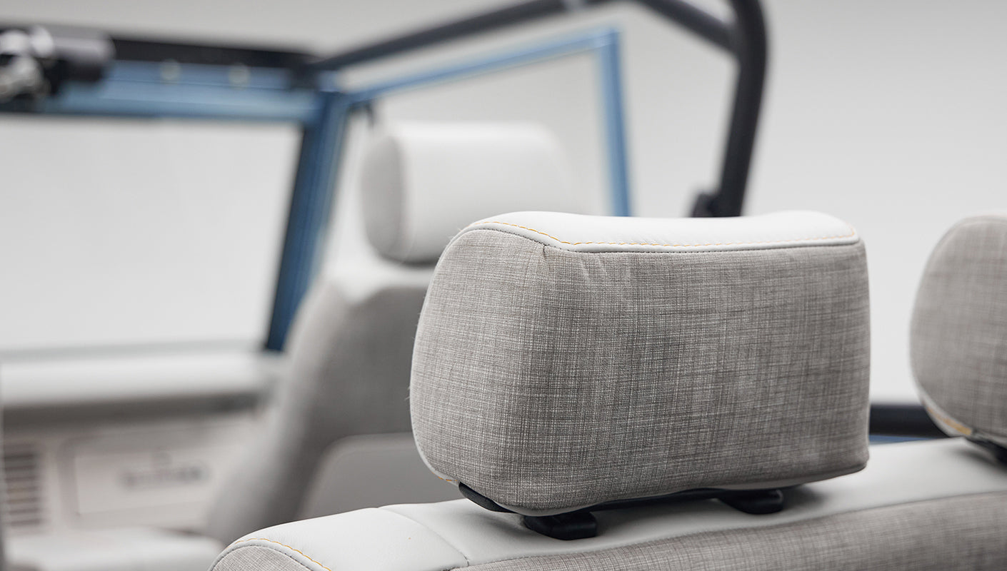 1973 brittany blue 302 series with gray leather headrests