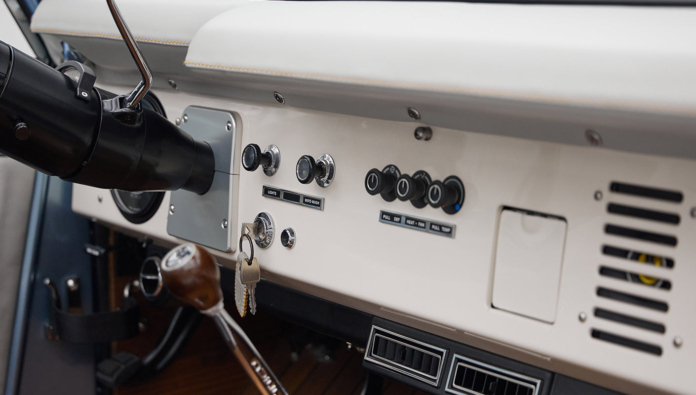 1973 brittany blue 302 series with gray leather dash detail