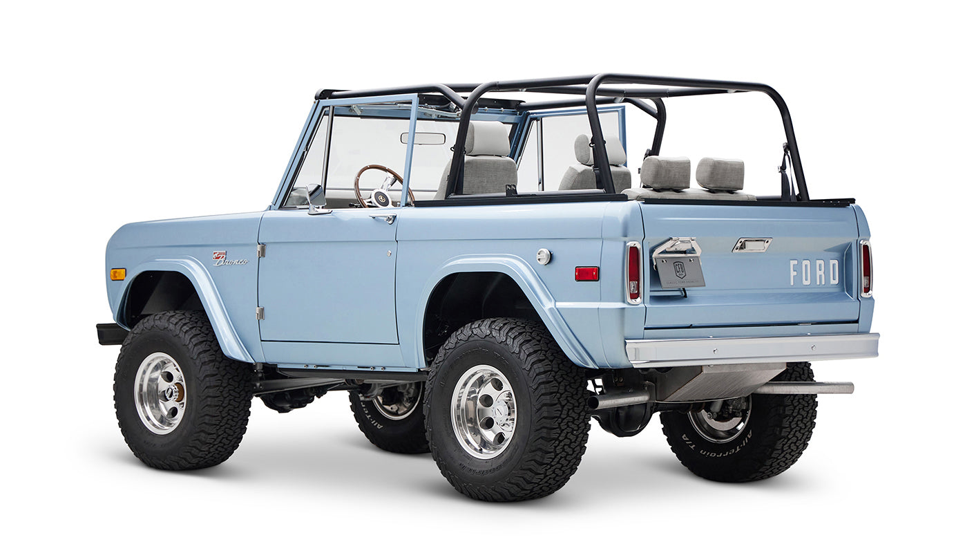 1973 brittany blue 302 series with gray leather rear driver side
