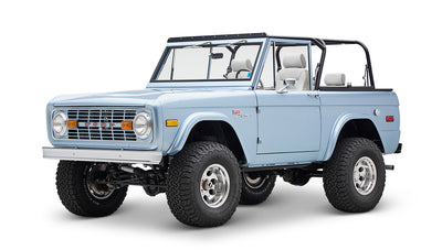 1973 brittany blue 302 series with gray leather front driver angle