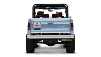 1974 Blue Classic Ford Broncos Coyote Series with custom leather interior, custom carpet and family roll cage