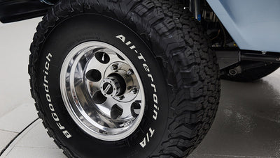 1974 Blue Classic Ford Broncos Coyote Series with custom leather interior, custom carpet and family roll cage