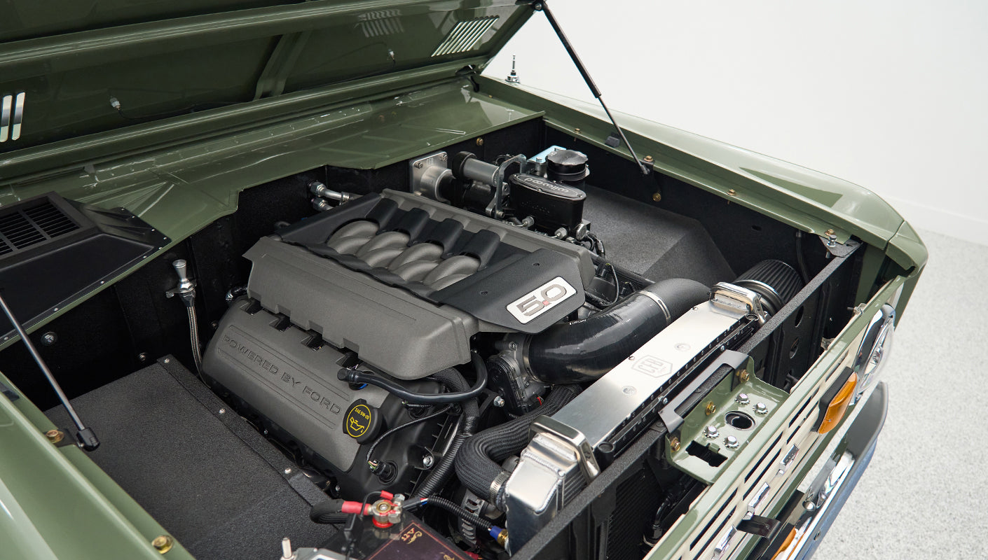 Classic Ford Bronco engine bay