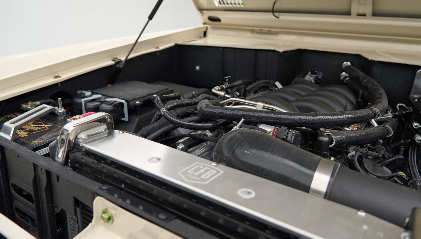 Classic Ford Bronco engine bay