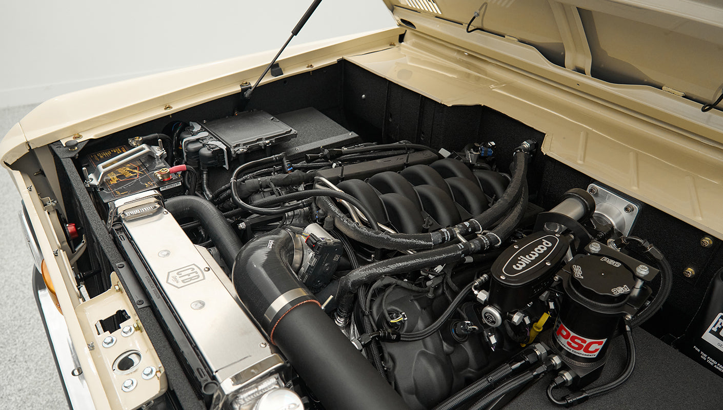 Classic Ford Bronco engine bay