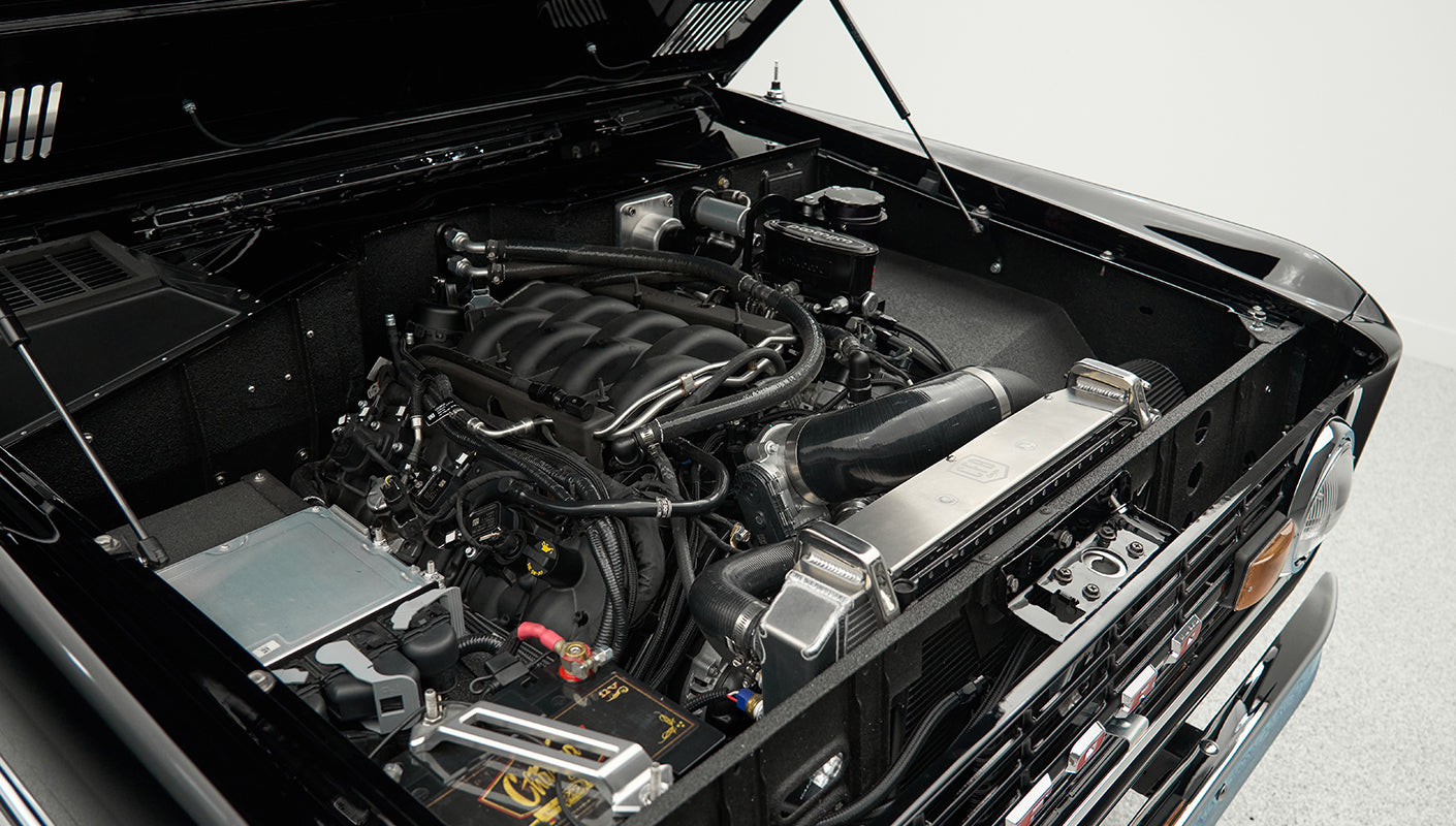Classic Ford Bronco engine bay