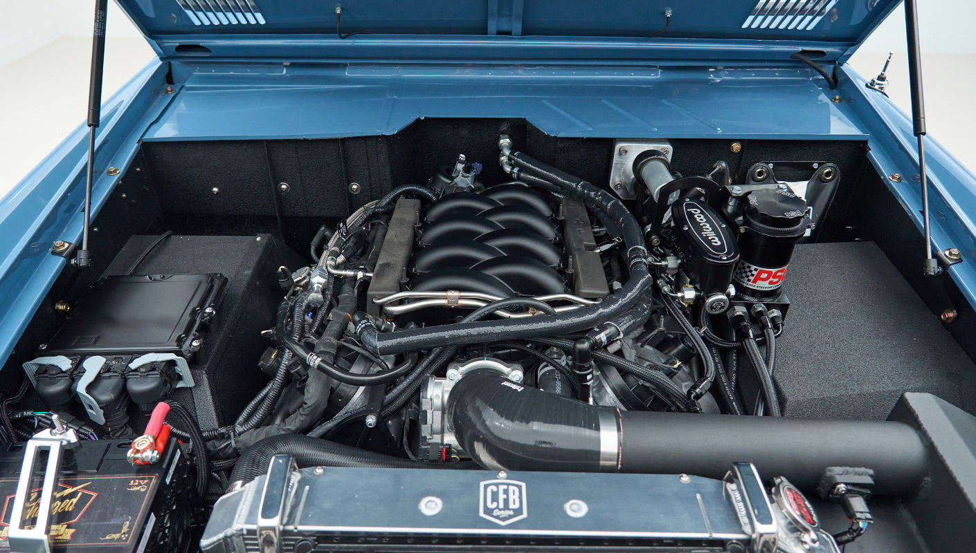 Classic Ford Bronco engine bay