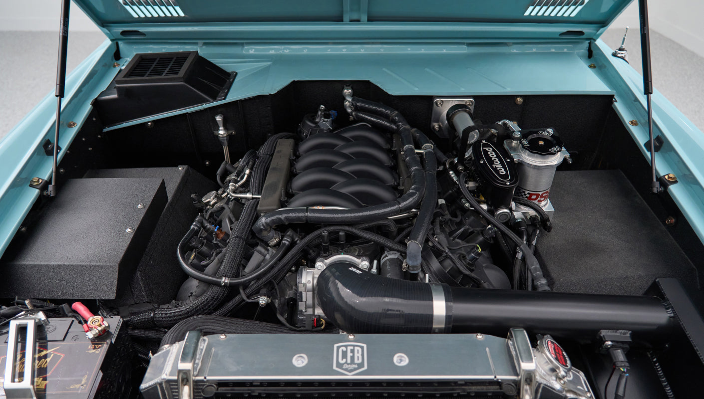 Classic Ford Bronco engine bay
