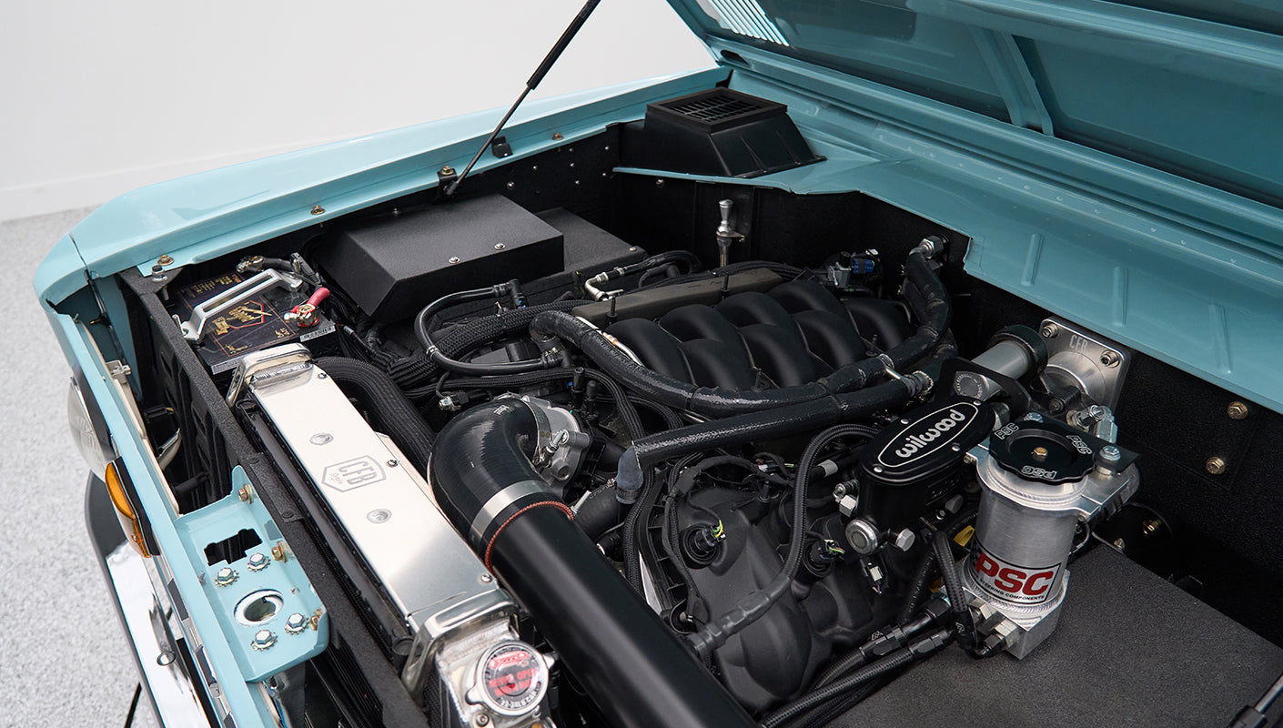 Classic Ford Bronco engine bay