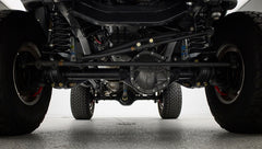 Undercarriage view showing front axle and steering components of Classic Ford Bronco