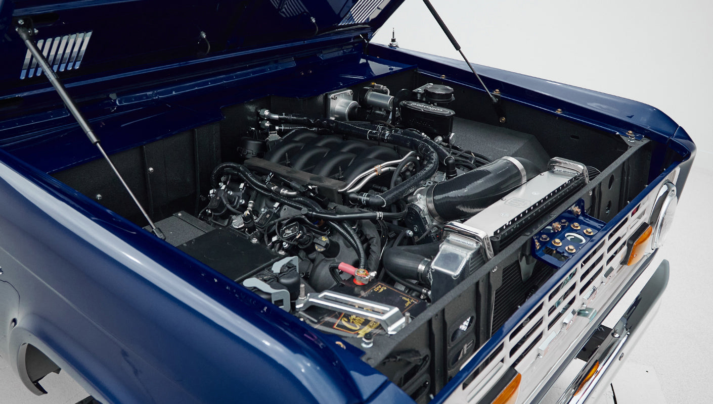 Classic Ford Bronco engine bay