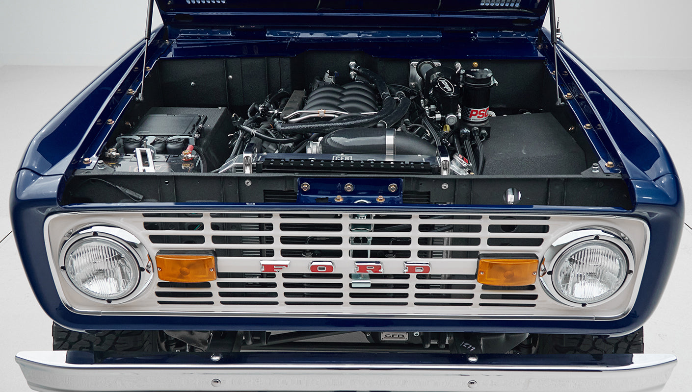 Classic Ford Bronco engine bay