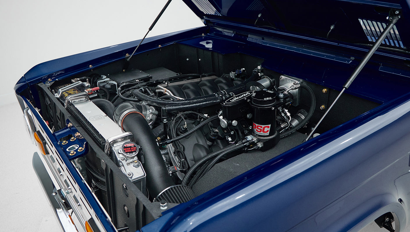 Classic Ford Bronco engine bay