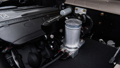 Close-up of engine components and Wilwood brake master cylinder in Classic Ford Bronco