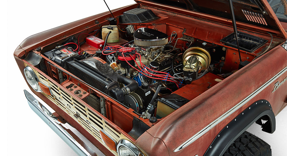 Classic Ford Bronco engine bay