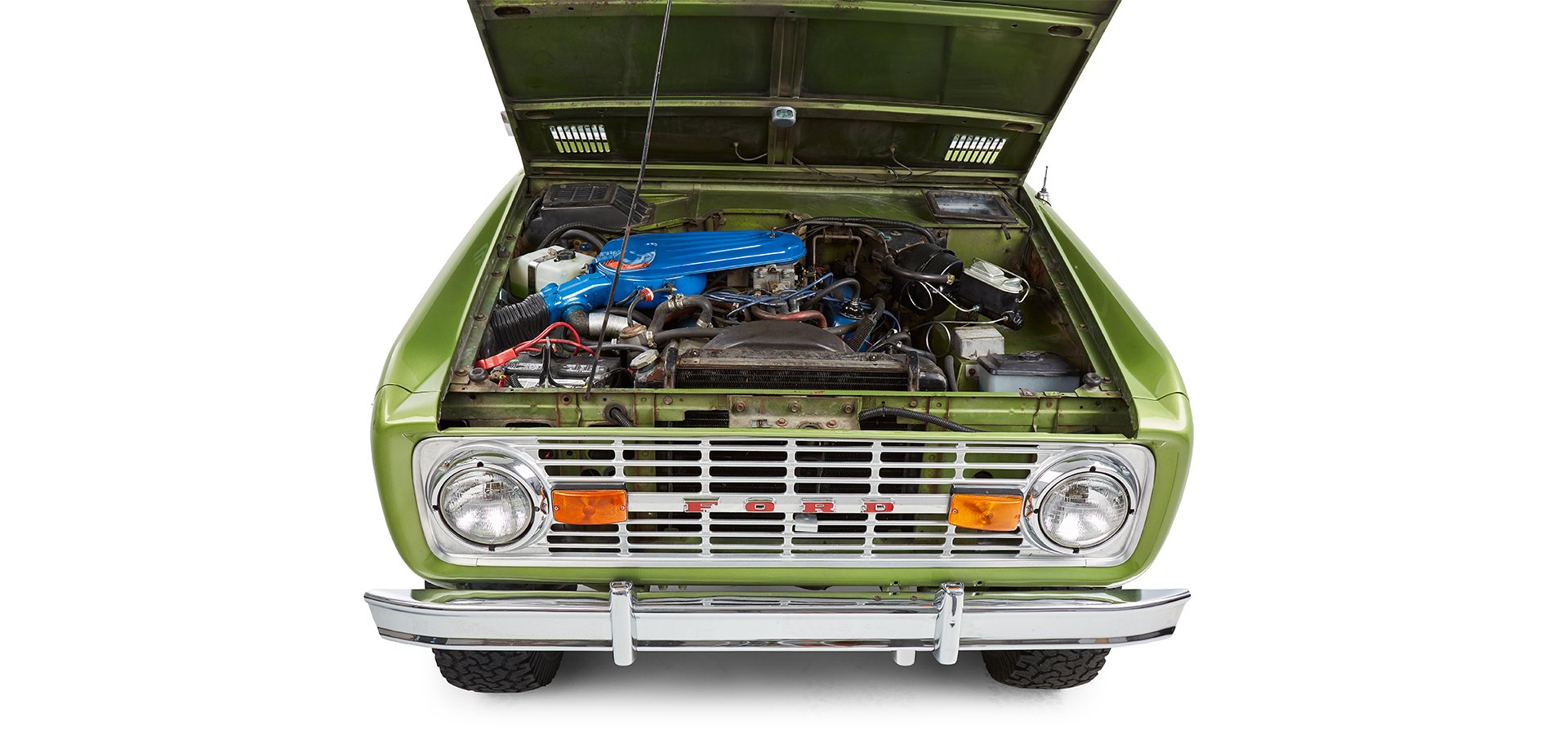 Classic Ford Bronco engine bay