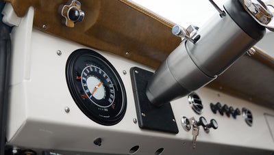 1974 classic ford bronco in stars & stripes blue with whiskey leather gauge