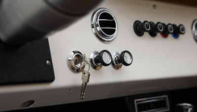1974 classic ford bronco in stars & stripes blue with whiskey leather knobs