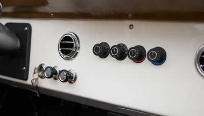 1974 classic ford bronco in stars & stripes blue with whiskey leather knobs