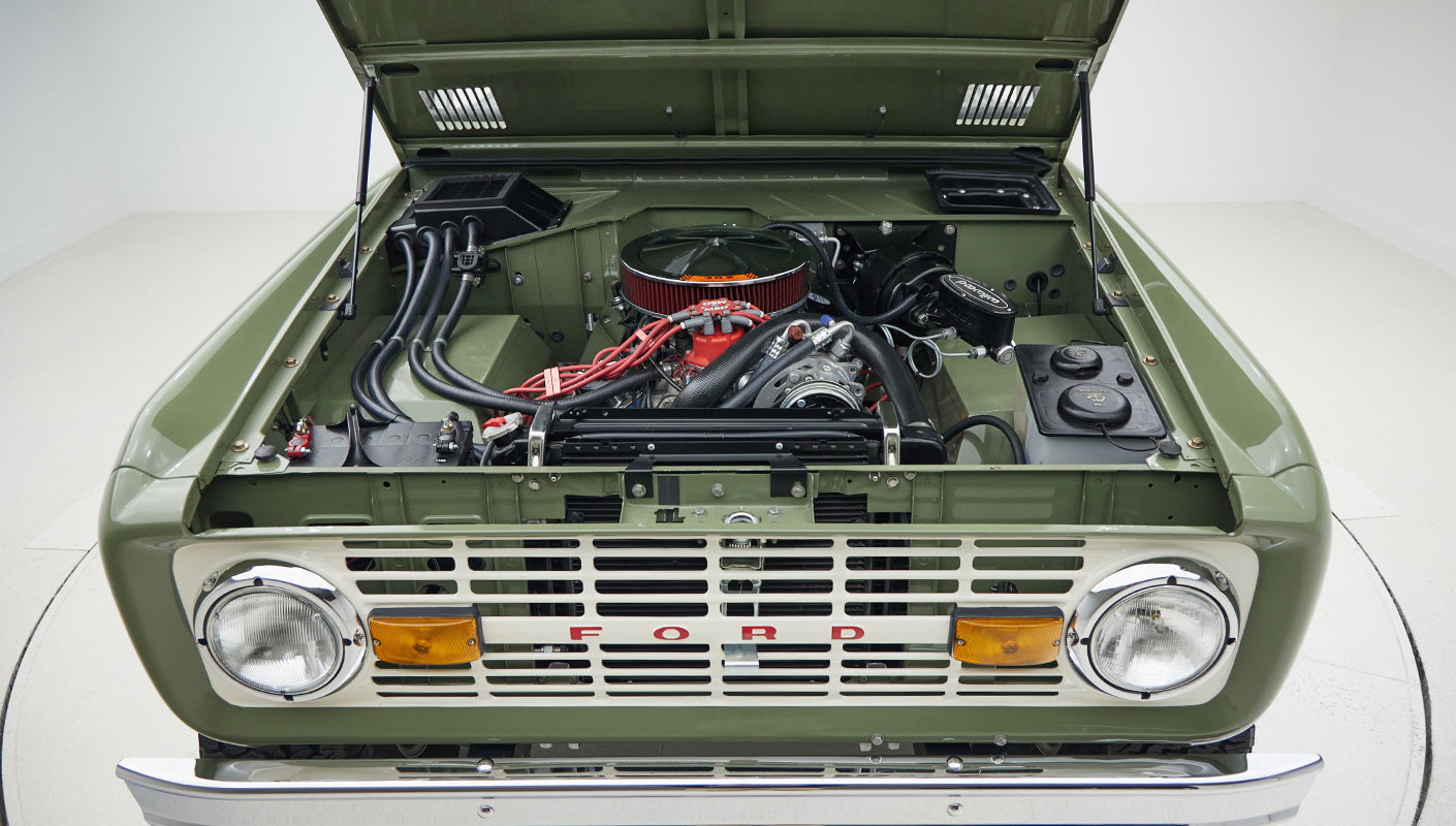 1976 classic ford bronco in boxwood green with ball glove leather motor