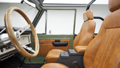 1976 classic ford bronco in boxwood green with ball glove leather interior