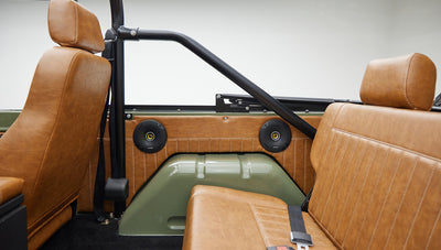 1976 classic ford bronco in boxwood green with ball glove leather rear speakers