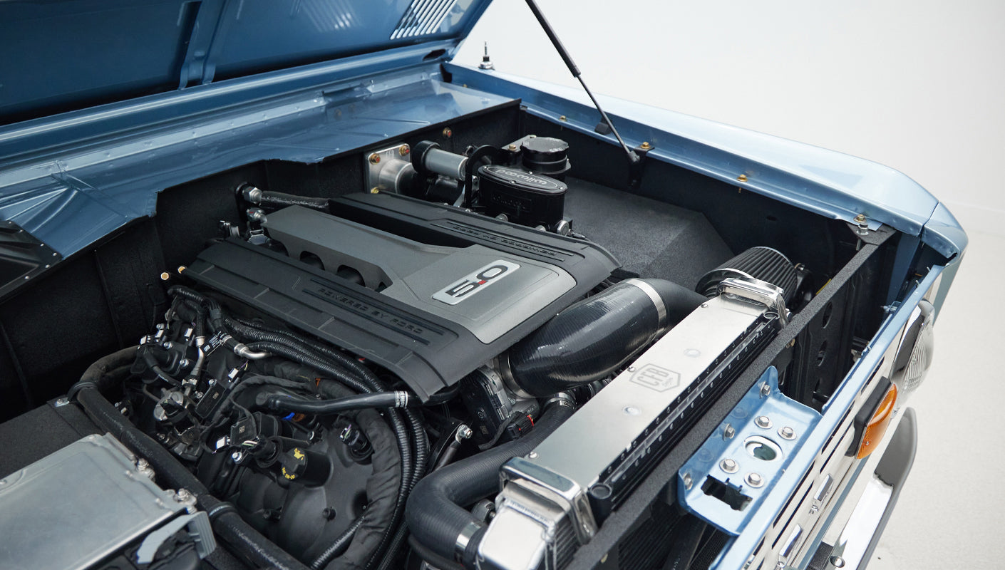 Classic Ford Bronco engine bay