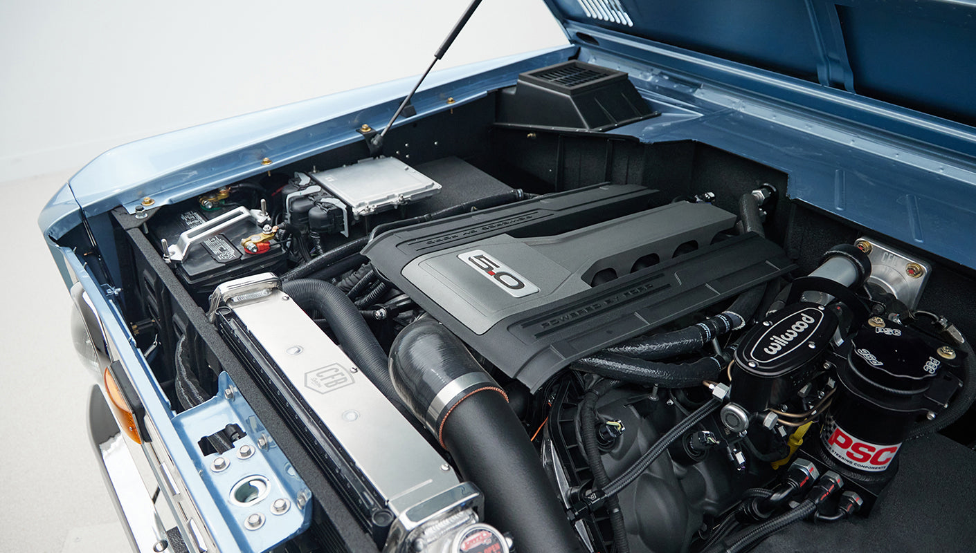 Classic Ford Bronco engine bay