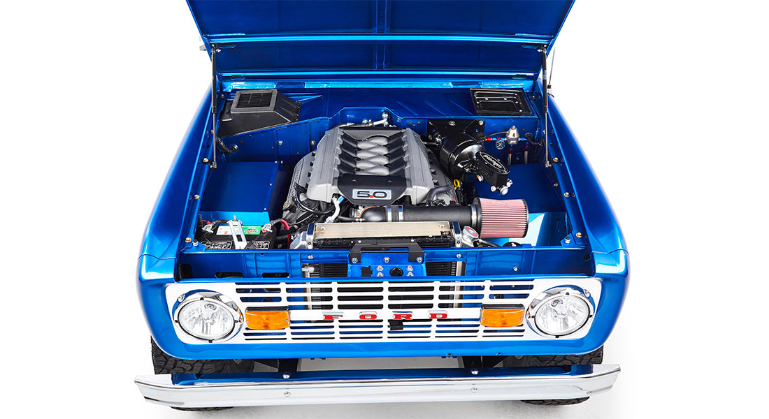 Classic Ford Bronco engine bay