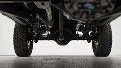 Undercarriage drivetrain of a Classic Ford Bronco, showing differential and axle