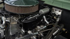 Detailed view of Wilwood brake system components and hoses in Classic Ford Bronco engine bay