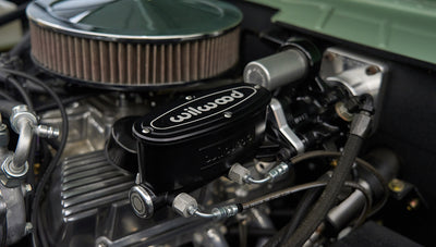 Detailed view of Wilwood brake system components and hoses in Classic Ford Bronco engine bay