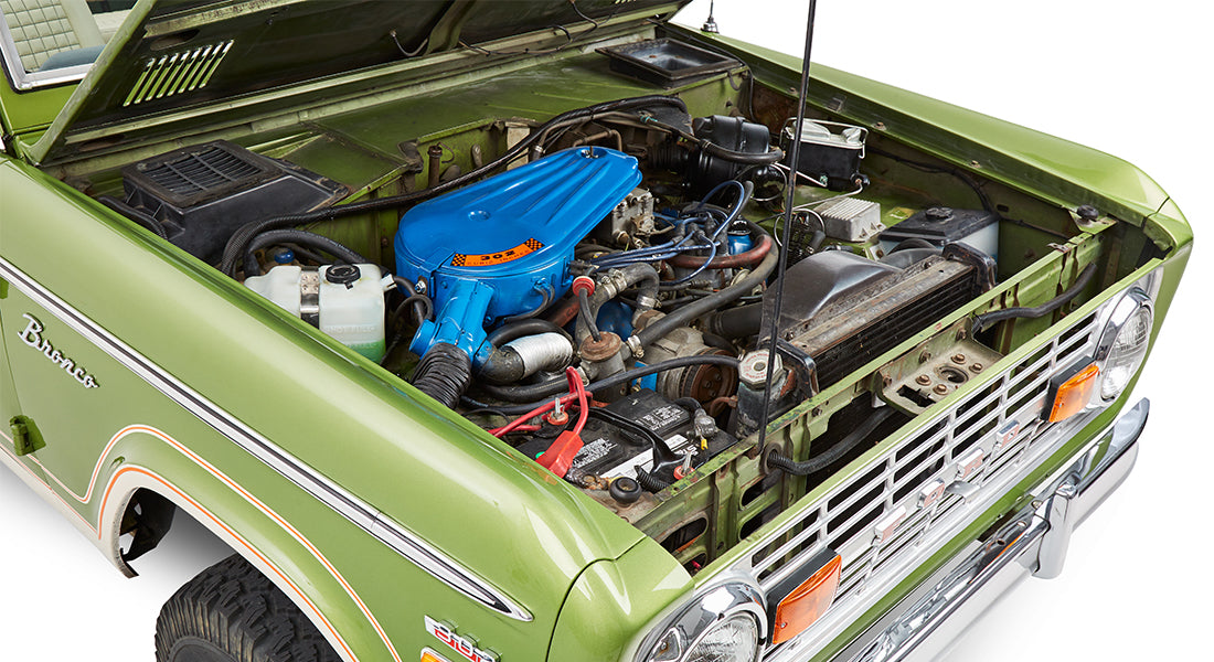 Classic Ford Bronco engine bay