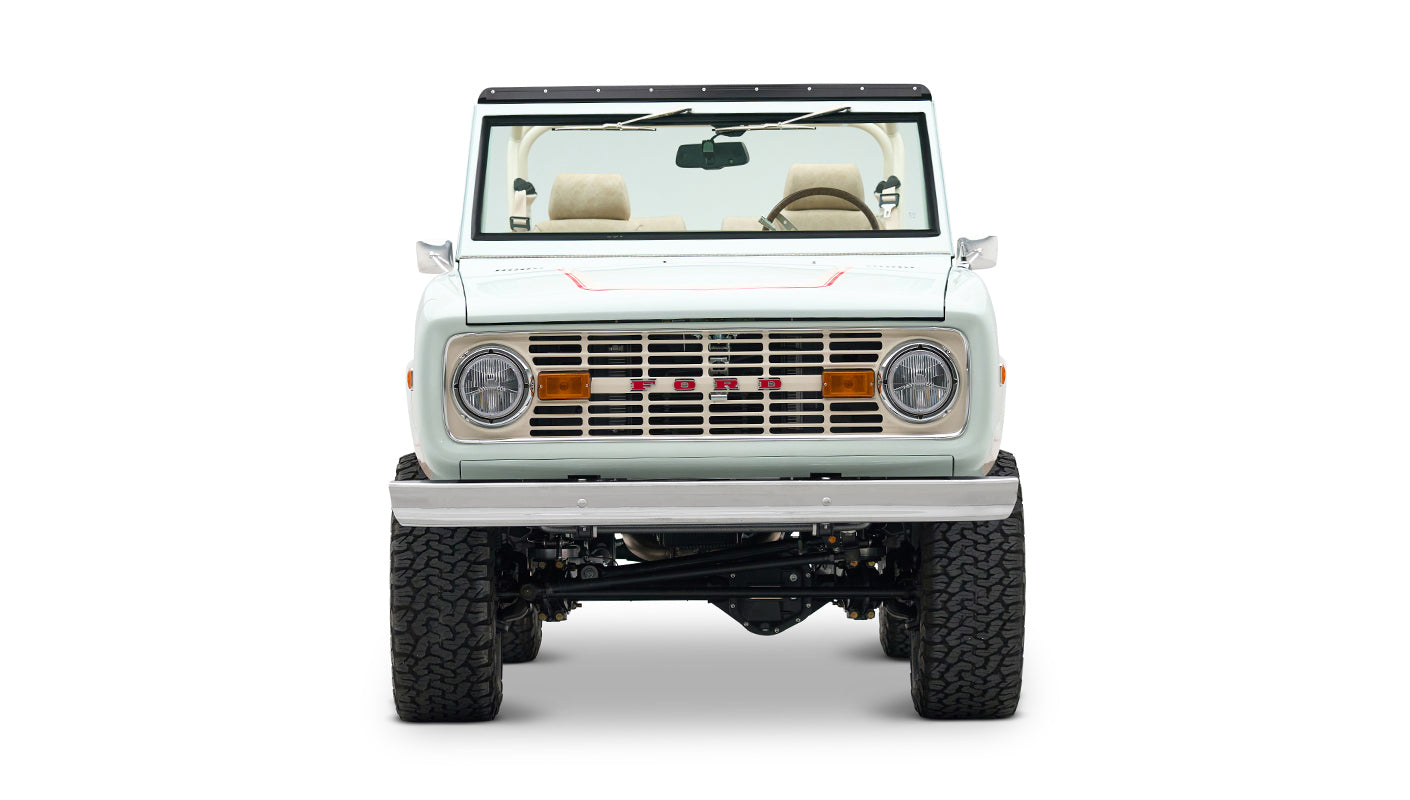 Front View Diamond Blue Ranger Stripe Custom Bronco