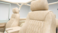 White Diamond Stitch Leather