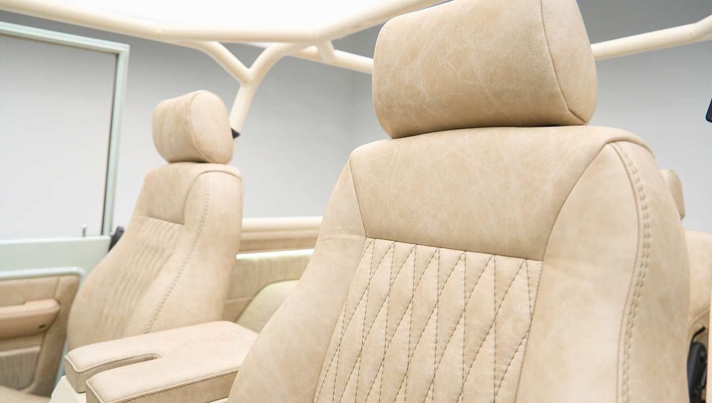 White Diamond Stitch Leather