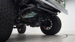 Underside view of Classic Ford Bronco showing rear differential and axle assembly