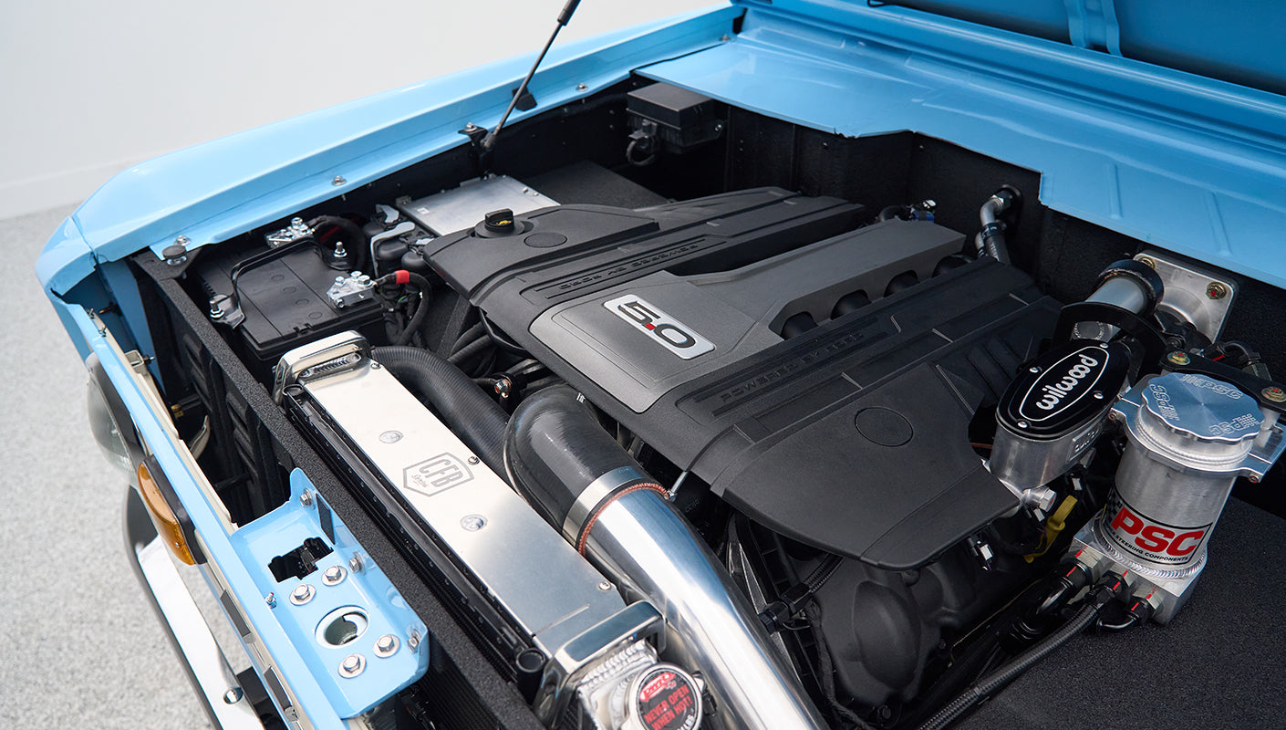 Classic Ford Bronco engine bay