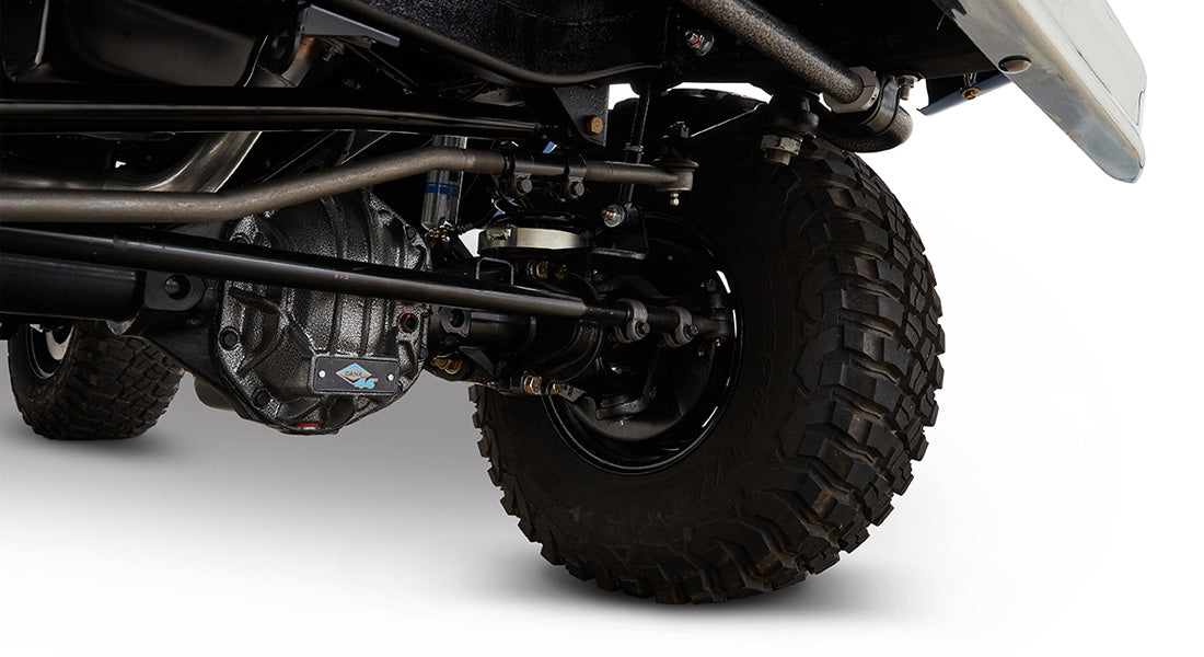 Engine compartment of a Classic Ford Bronco showing Wilwood brake master cylinder