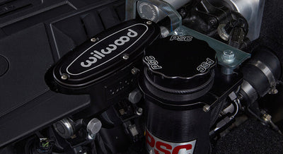 Close-up of Wilwood brake assembly component in engine compartment