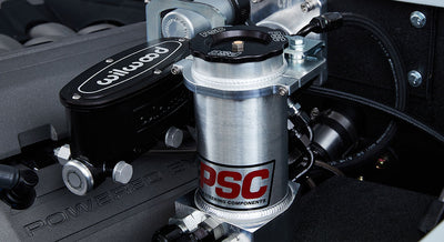 Close-up of brake assembly components including Wilwood and PSC parts in a Classic Ford Bronco