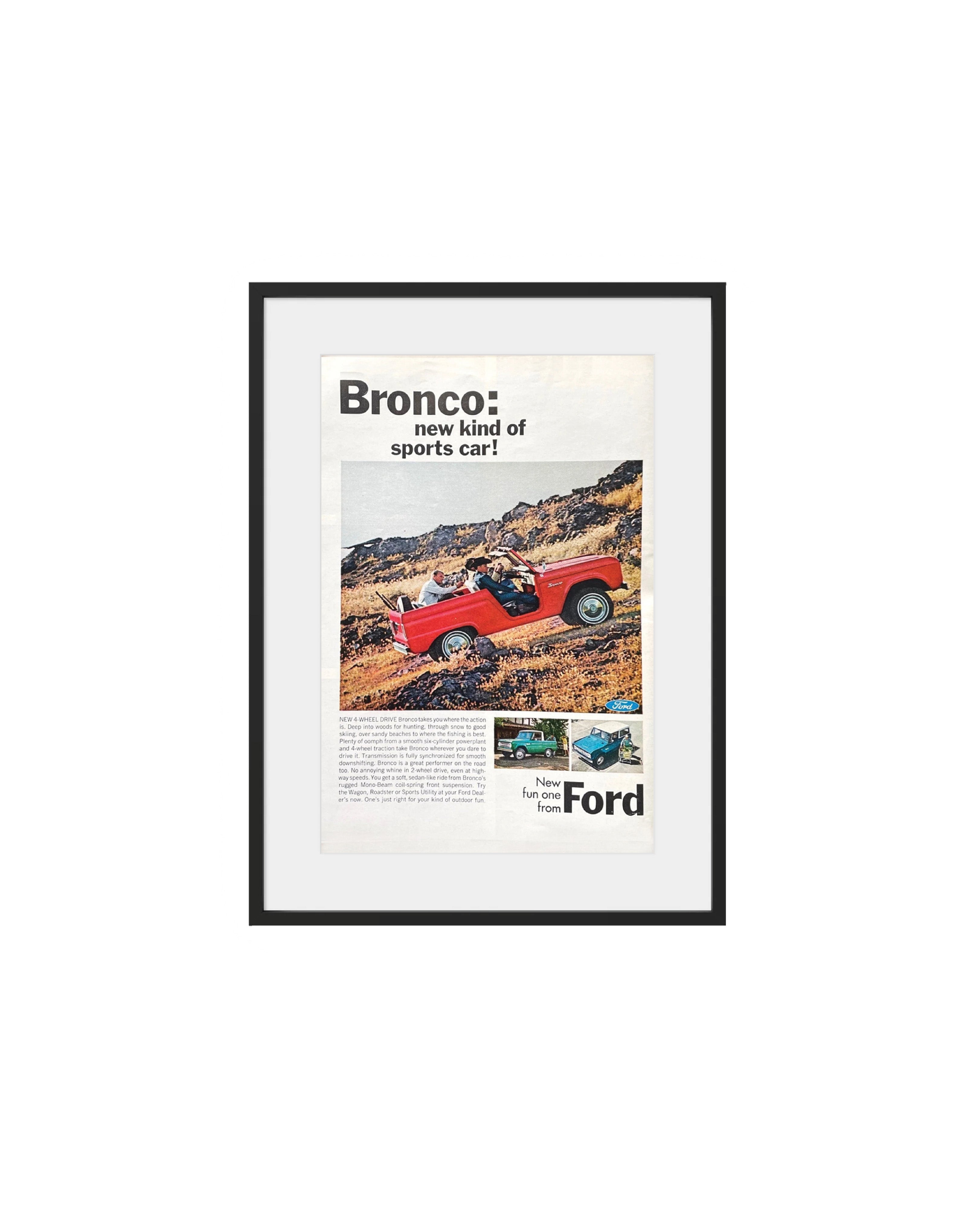 Vintage Bronco Sports Car Ad