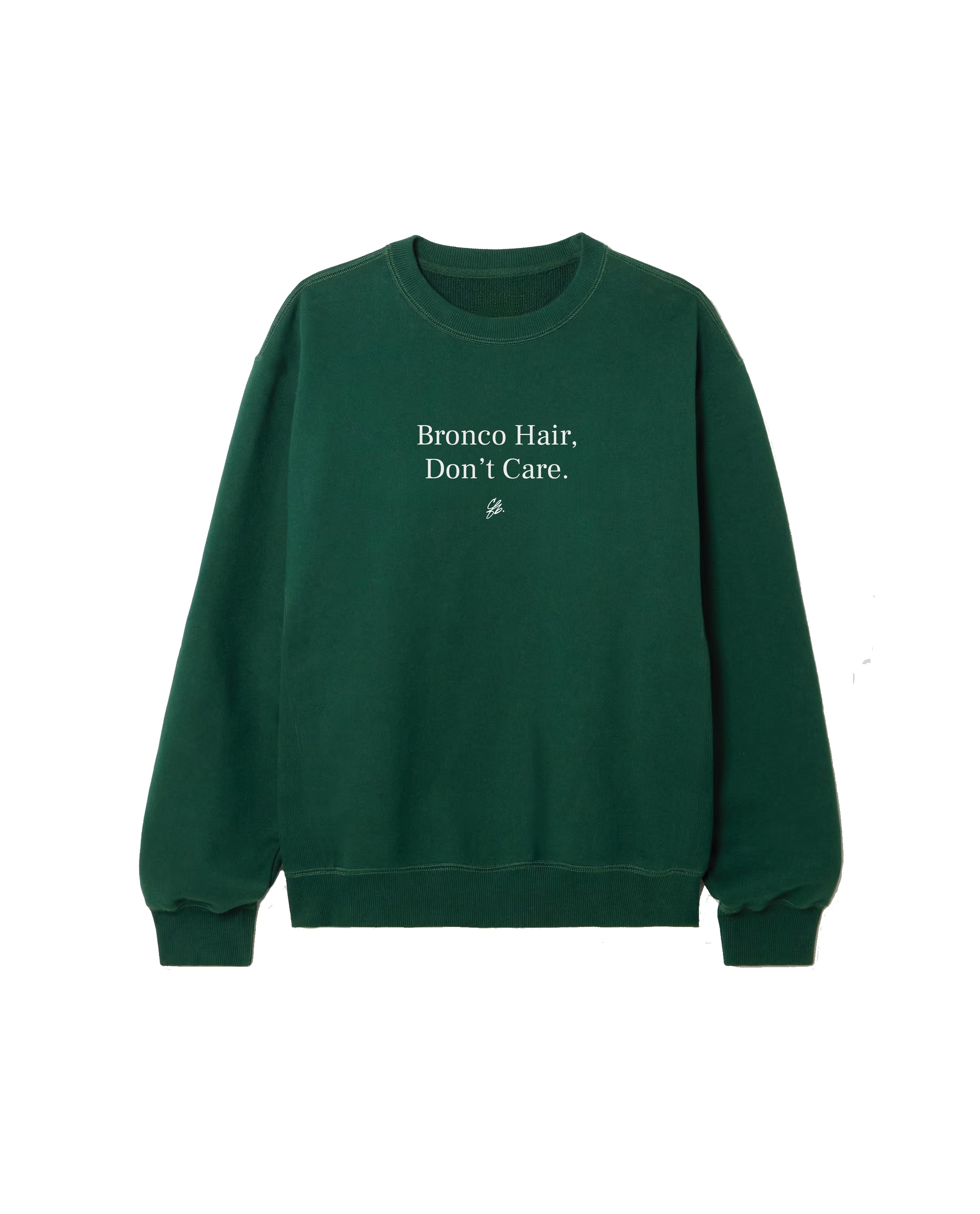 Bronco Hair, Don’t Care Sweatshirt Olive
